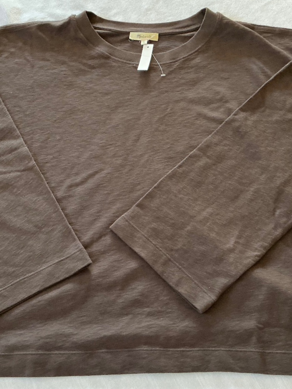 NWT Madewell Dark Chicory Boxy LS tshirt long sleeve
